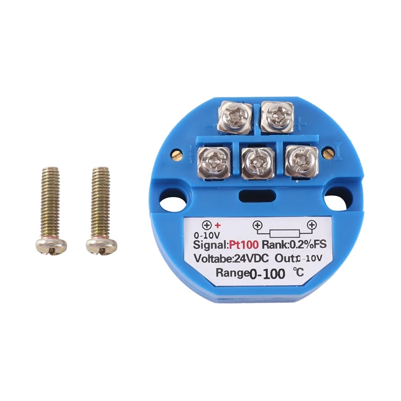 

PT100 Type To 0-10V 0-100 Degree RTD Input 0-10 A Output DC24V Thermal Resistance Temperature Transmitter