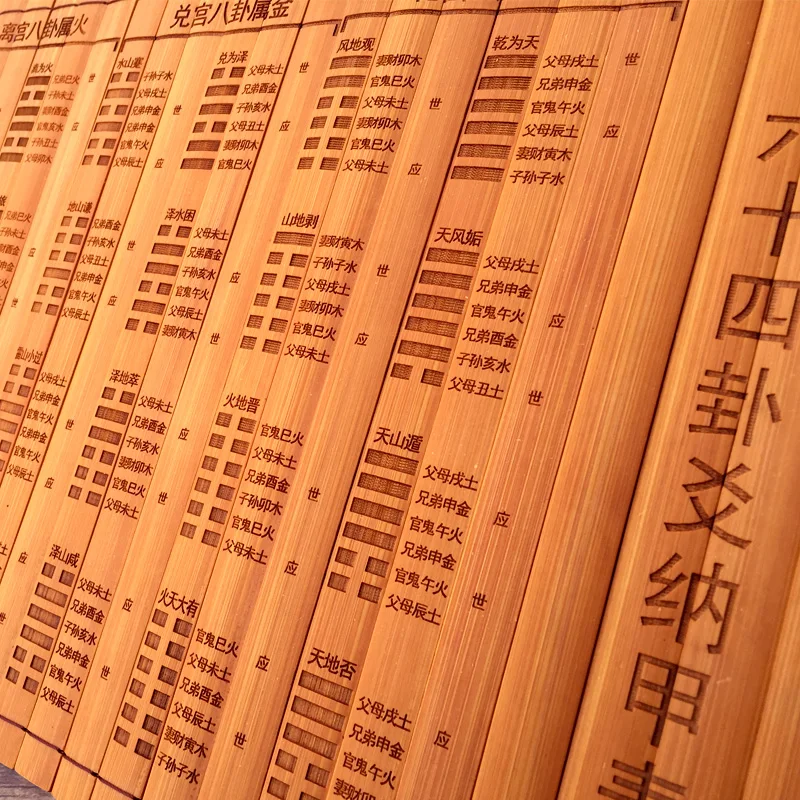 Шестигранные грамы I Ching 64 бамбуковые накладки Najia в быструю клетку шестигранные