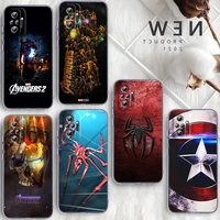 marvel avengers art logo for xiaomi poco x3 redmi note 11s 11 11t 10 10s 9 9t 9s 8 8t pro 5g 7 5 4x transparent phone case