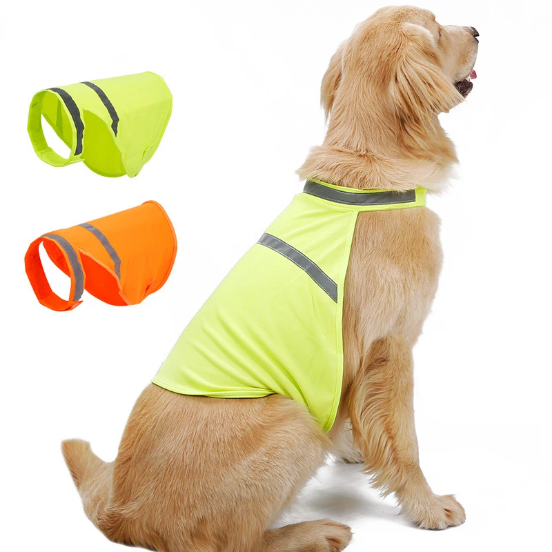 

Fluorescent Dog Clothes Large Dogs Night Reflective Safety Apparel Summer Pet Breathable Undershirt