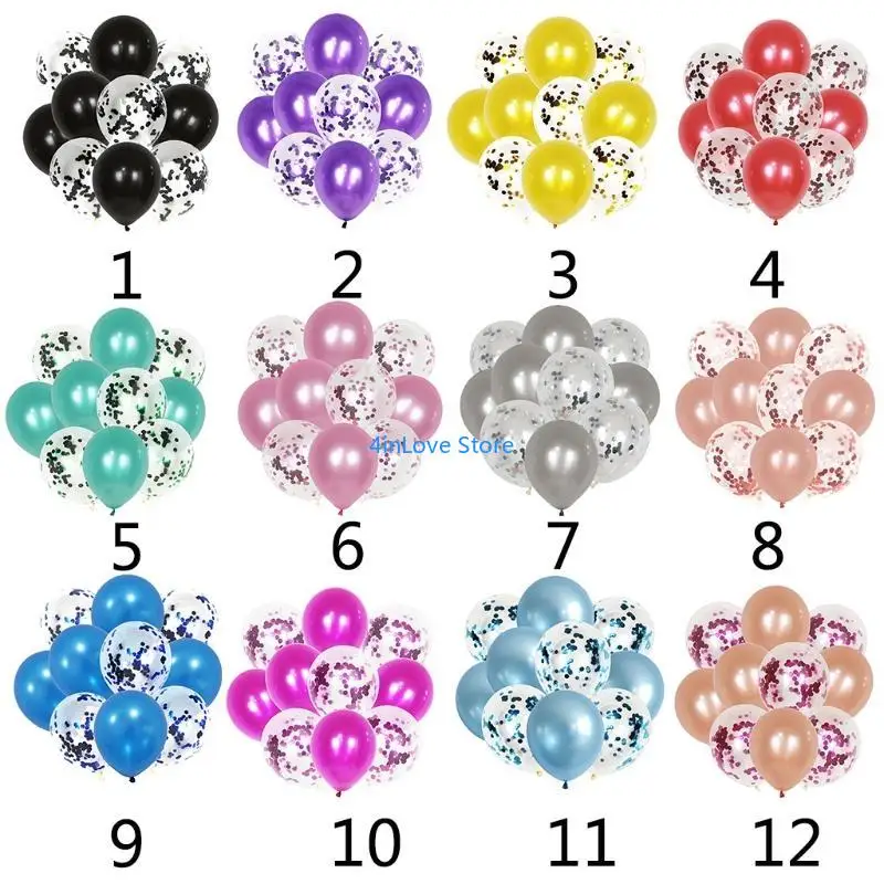 Фото T4MD 10PCS 12 -дюймовые смешанные металлические блестки конфетти латекс. №4