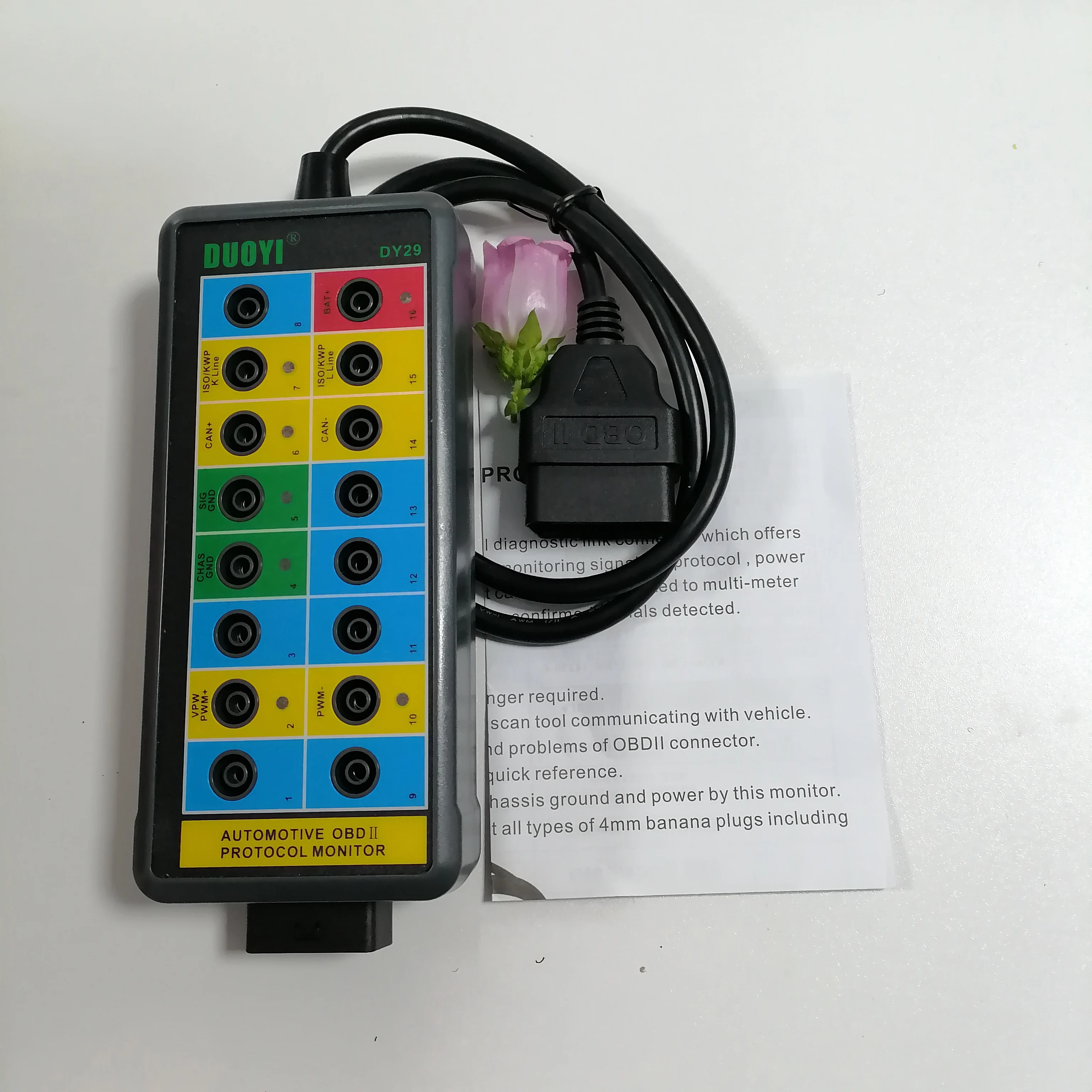 

Автомобильный диагностический тестер DY29, автомобильный диагностический прибор Obd2, монитор интерфейса OBDII