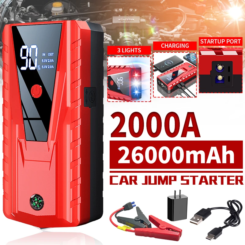 UTRAI 2000A Jump Starter Power Bank Portable Charger Starting Device For  8.0L/6.0L Emergency Car Battery Jump Starter - AliExpress