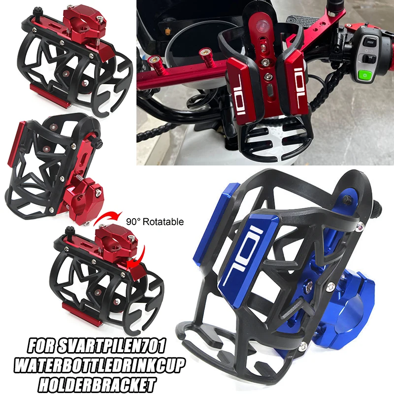 

2022 NEW With Logo "701" CNC+PVC Motorcycle Water Bottle Drink Cup Holder For 701 SVARTPILEN 701 701 All Year