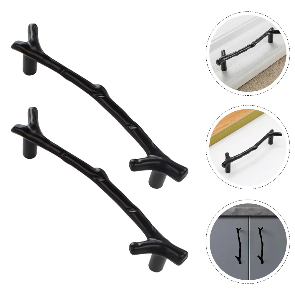 

2Pcs Decorative Knobs Household Cabinet Knobs Branch Shaped Drawer Handles