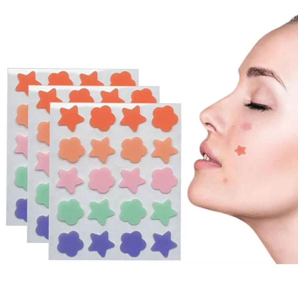 

2Sheets Invisible Acne Patches Love Flower Star Shape Colorful Acne Removal Pimple Patch Pimple Acne Stickers Facial Beauty Tool