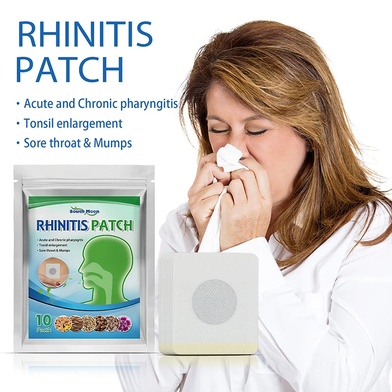 

10 шт./пакет Пластырь от ринита, наклейка на пупок, лечебный пластырь, смягчающая наклейка для носа против ощущения горла