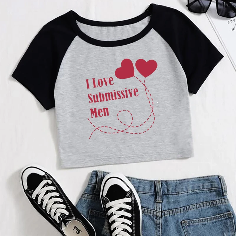 Y2k Одежда I Love послушание футболки для мужчин и женщин винтажные Harajuku уличная