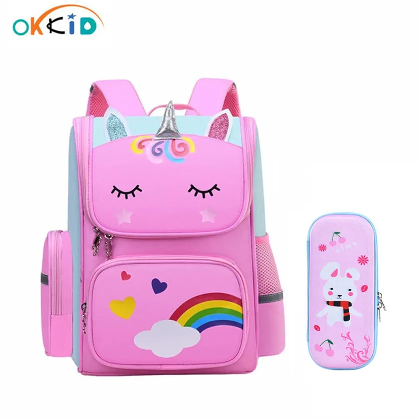 Детские школьные ранцы OKKID для девочек милые Водонепроницаемые рюкзаки в