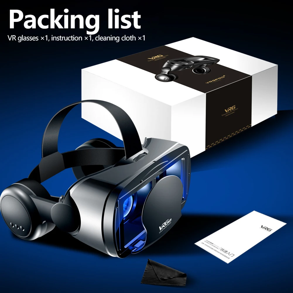 Новые 3D очки виртуальной реальности VRG Pro + полноэкранные прочные с большой