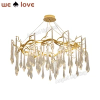 american crystal chandelier for dining room nordic bedroom branch pendant light french living room post modern gold chandeliers