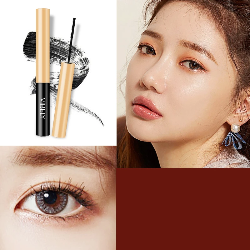 

VIBELY Ultra-fine Small Brush Head Mascara Lengthening Black 3D Lash Eyelash Extension Eye Lashes Long-wearing Black Color Masca