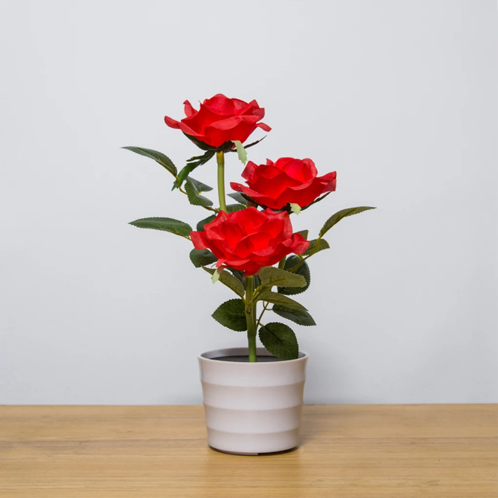 

Light Bonsai Flower Pot Waterproof Lamp 3 Heads Rose Lights Landscape Lamps