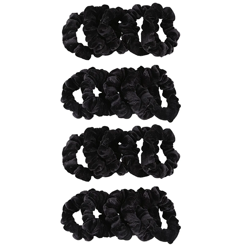 

20 Pack Black Velvet Scrunchie Hair Elastics Hair Bobbles Hair Bands