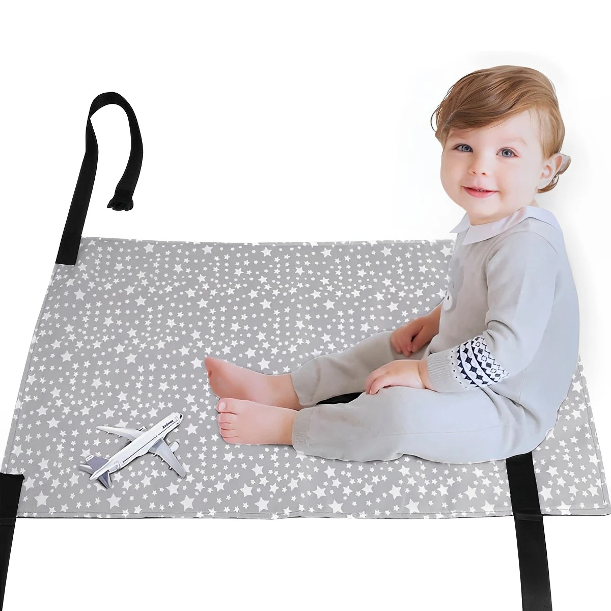 

Airplane Bed for Toddler Lightweight Portable Airplane Footrest Comfortable Airplane Seat Extender with Storage Bag Oxford Cloth