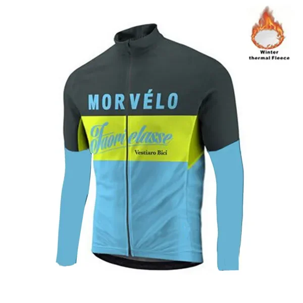 Morvelo зимняя термофлисовая мужская велосипедная майка с длинными рукавами Ropa ciclismo