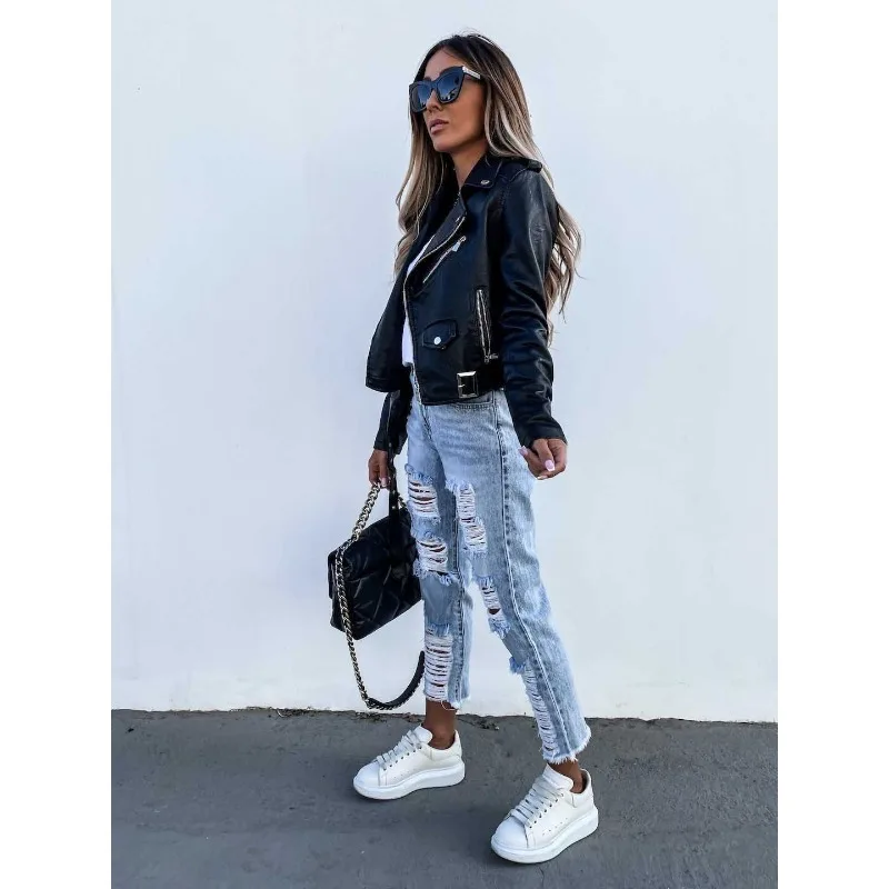 Mandylandy локомотивные PU куртки верхняя одежда женская модная куртка на молнии с