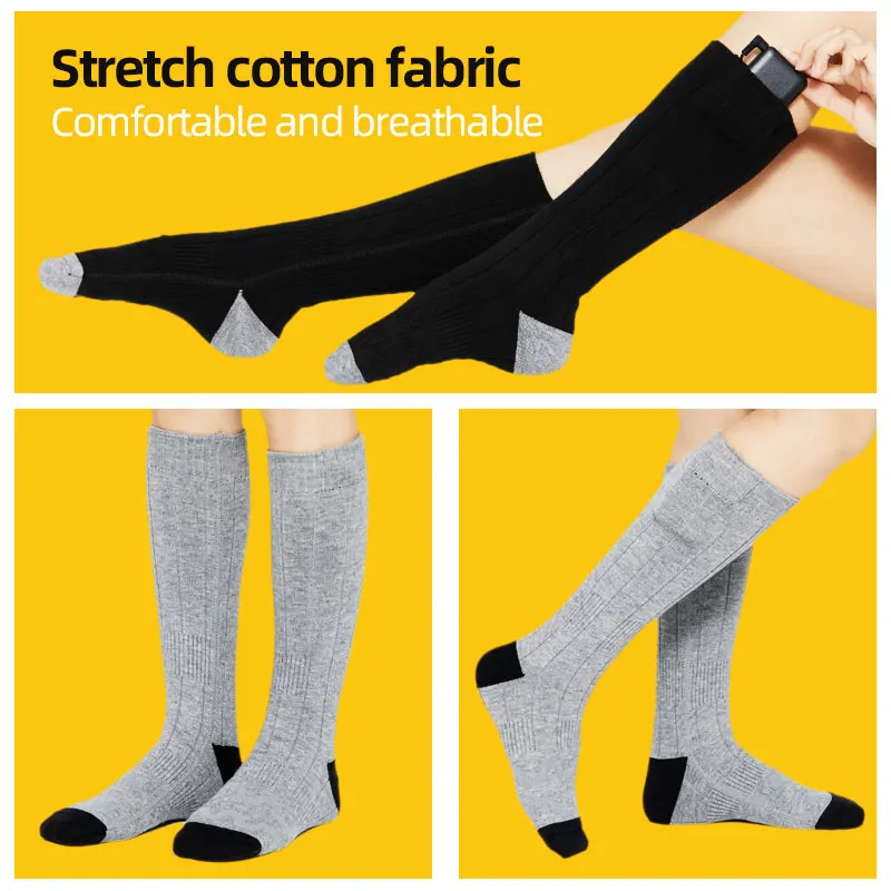 Winter Outdoor Thermal Heated Socks For Women Usb Rechargeable With Battery Electric Warm Socks Usb Heatting Socks Washable