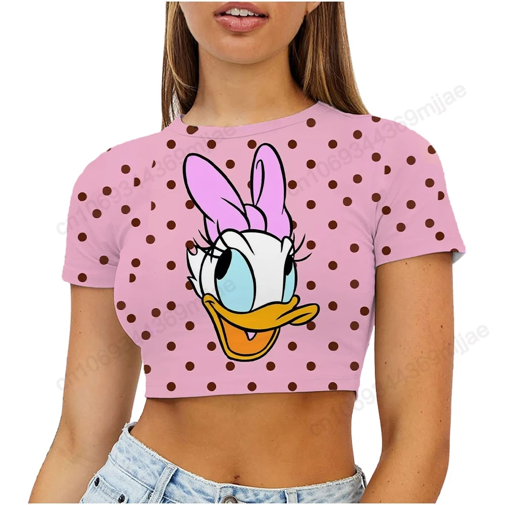 

Short Top T-shirt Womens Clothing Disney One Pieces Y2k Sexy Kawaii Clothes for Women Round Neck Short Sleeve Tee Woman T-shirts