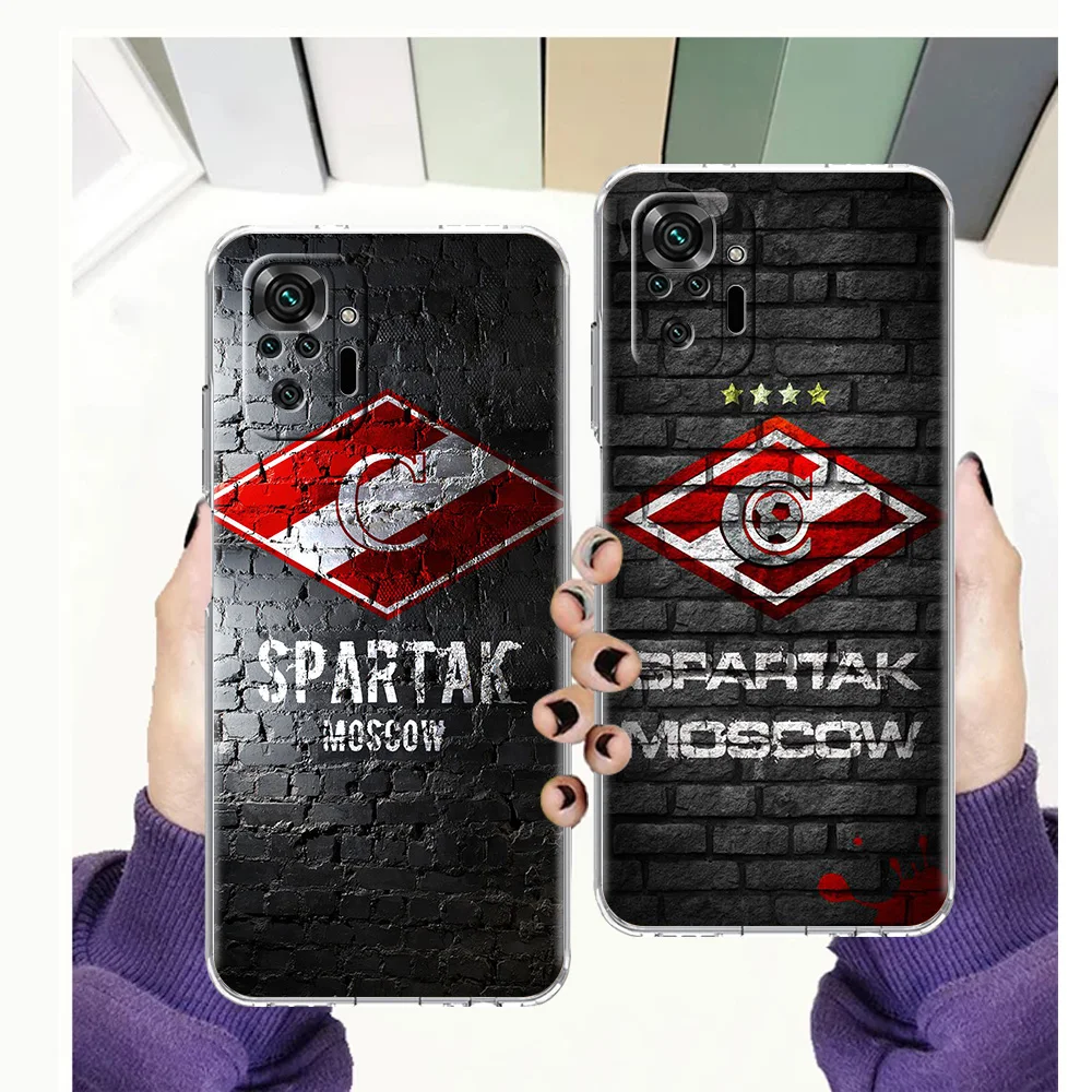 

Spartak Moscow Luxury Transparent Phone Case For Redmi 11 10 K40 8A 9A 9C Note 7 8 8T 9 9S 10 Pro Plus 4G TPU Soft Shell Fundas