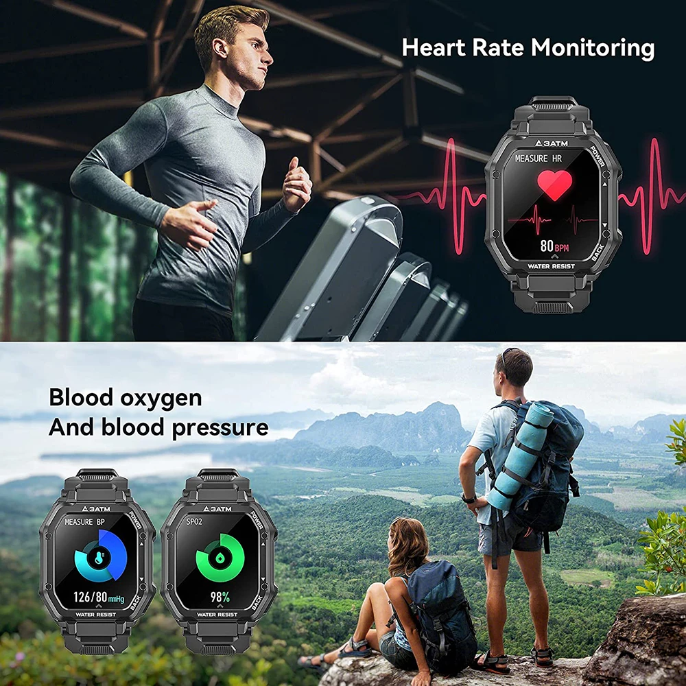 Outdoor Sports Smartwatch1.69 Inch 3ATM IP68 Waterproof Smart Watch Men Women Fitness Tracker Blood Pressure Monitor enlarge