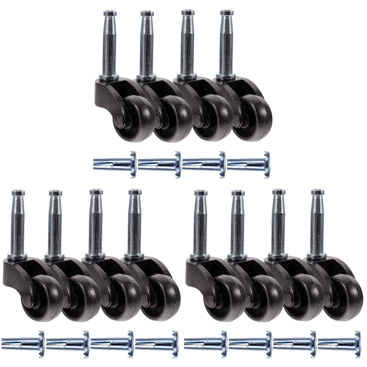 

12 pcs Furniture Caster Wheels Universal Wheels Metal Desk Chair Casters Wheels