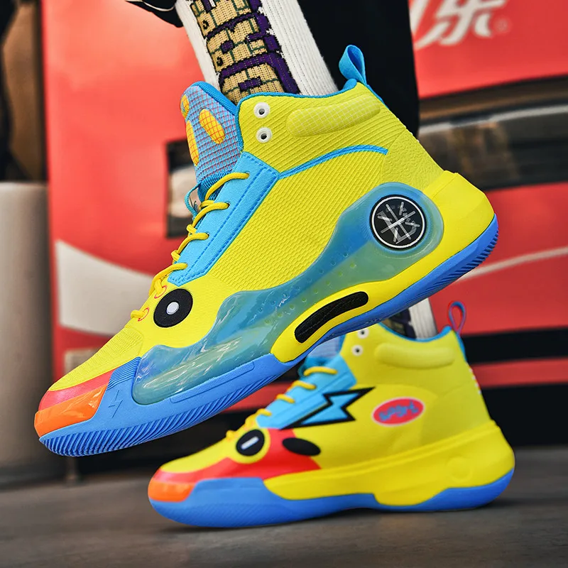 Trendy High-top Basketball Shoes For Men Breathable Cushion Durable Sport Shoes Women Platform Trainer Basketball Sneakers Men