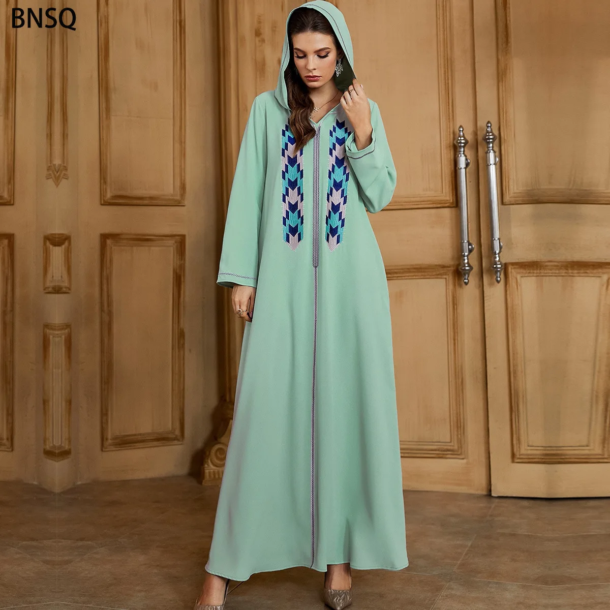 Wepbel Eid Abaya женское модное мусульманское платье женское вышитое повседневное этническое платье с капюшоном халат турецкий кафтан Abaya