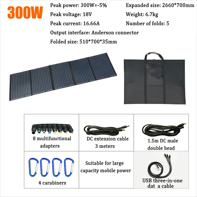 H40 300 Вт/400 Вт солнечная панель складное портативное легкое солнечное зарядное устройство USB DC out