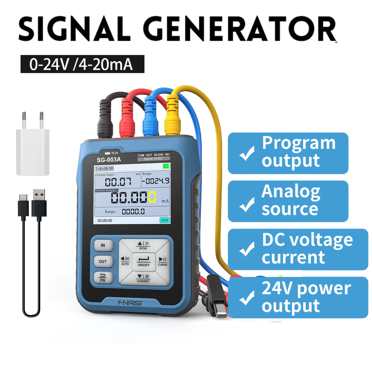 

Handheld Multi-Function Signal Generator PWM Pulse Signal 4-20ma 0-10V Adjustable Voltage And Current Process Calibrator SG-003A