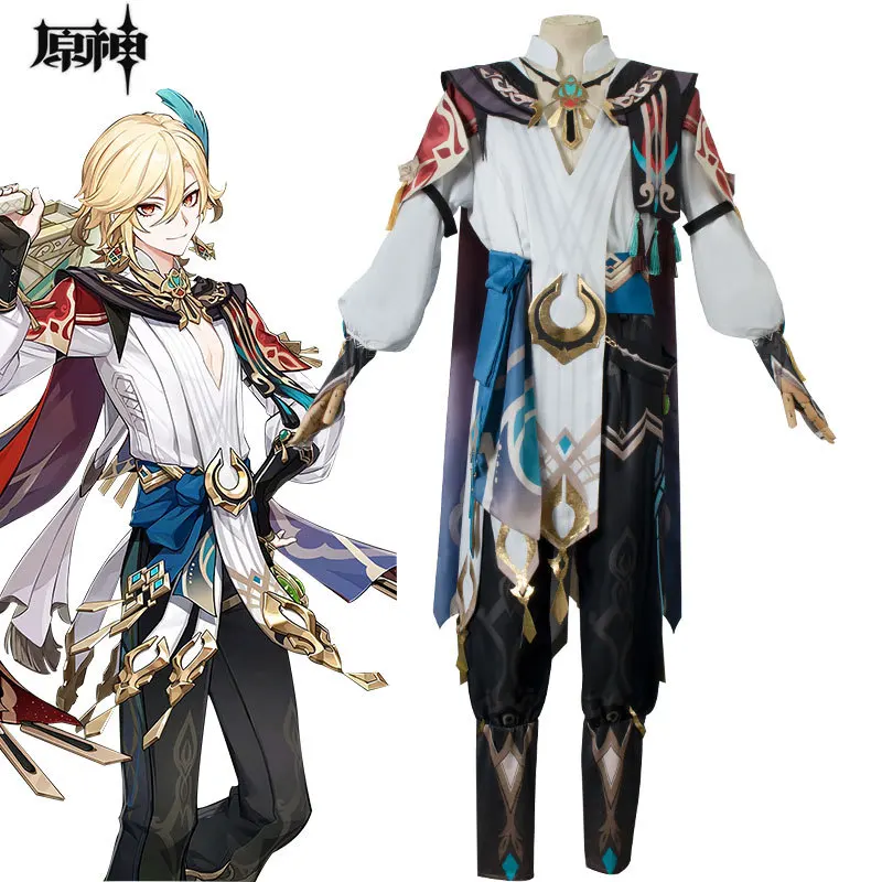 

Костюм Gesnhin Impact Kaveh для косплея, парик, обувь, реквизит, персонаж аниме альхайтэм, персонаж из игры, для Хэллоуина, карнавала, комиксов-кон, одежда