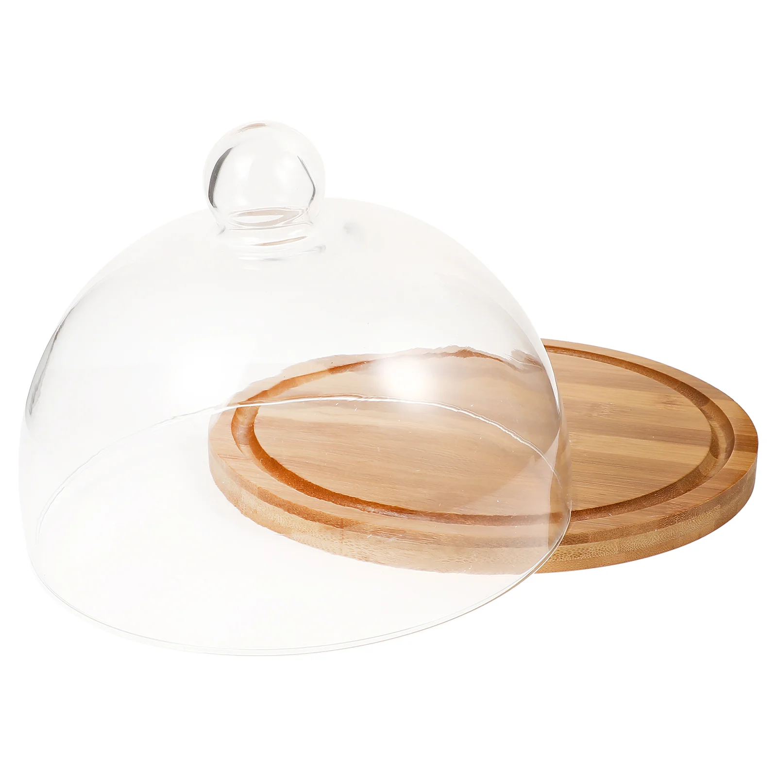 

1 Set Glass Dome Cover Cake Cover Glass Dome Cake Lid Glass Cloche Dessert Table Display Set Bowl