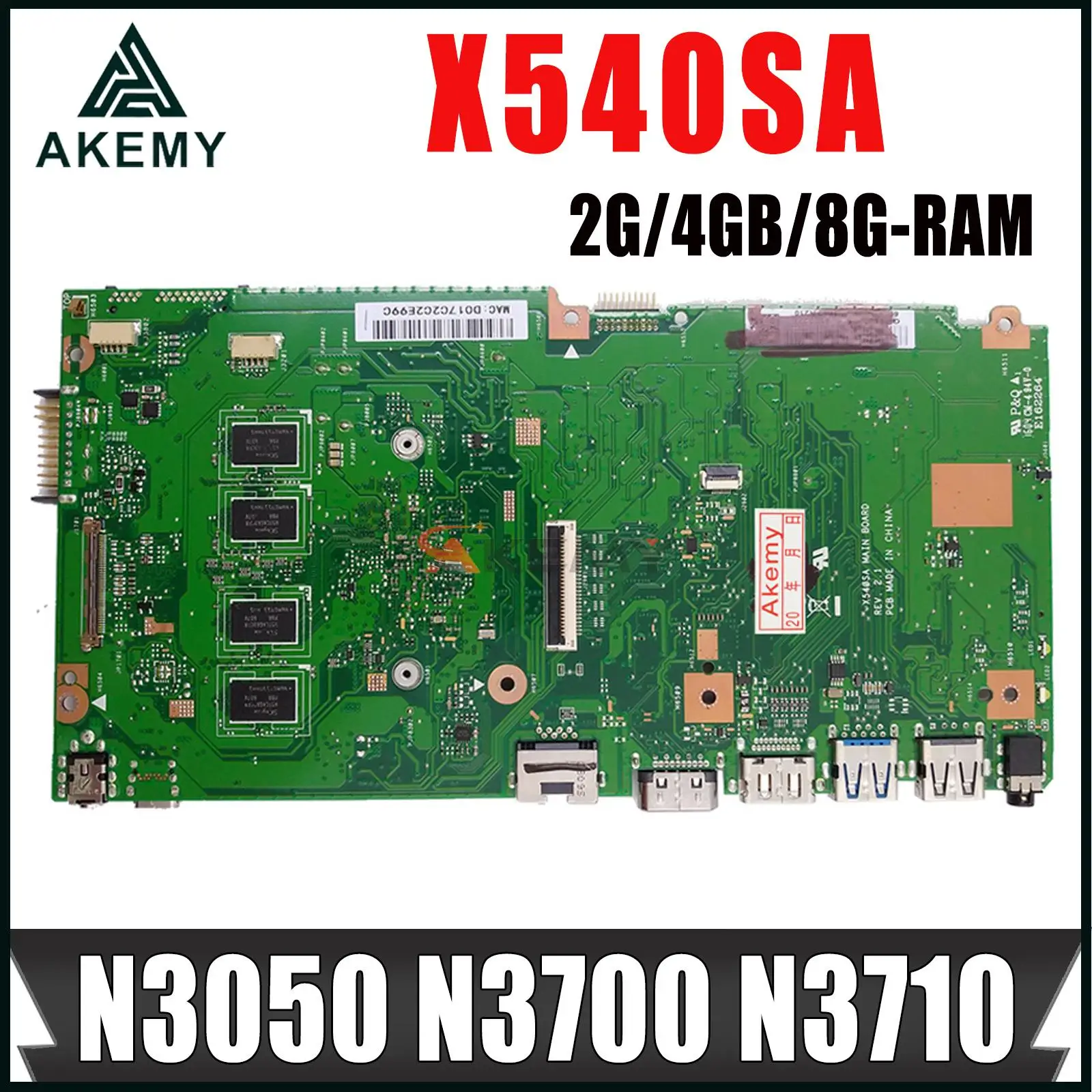 

Материнская плата X540SA для ноутбука ASUS PLACA X540SAA X540S F540S X540 REV 2,1 N3050 N3700 N3710 CPU 2G/4GB/8G, материнская плата 100% ОК