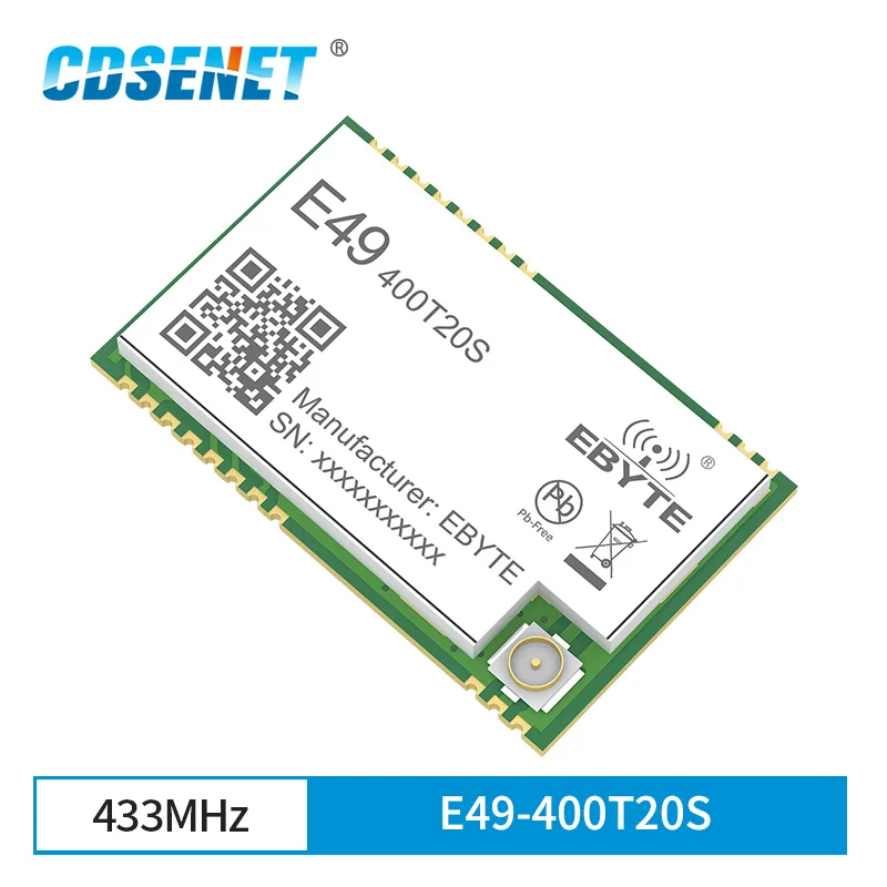 

CDSENET ISM 433 МГц 20 дБм беспроводной модуль приемопередатчика GFSK маломощный SMD SMA интерфейс E49-400T20S UART серийный порт мА LP