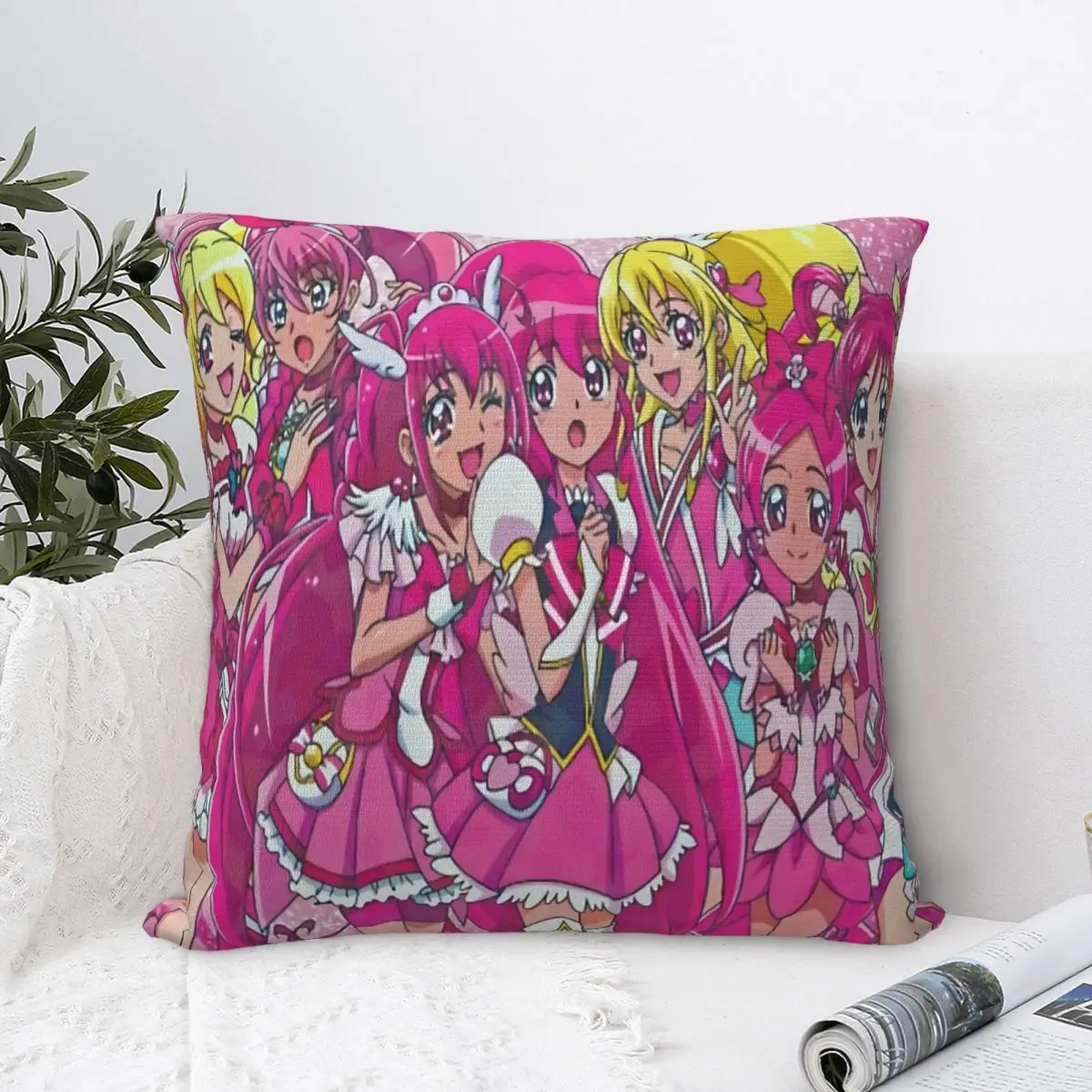 

All Stars Cute Princess Throw Pillow Case Pretty Cure Precure Princess Anime Cushion Home Sofa Chair Print Hug Pillowcase