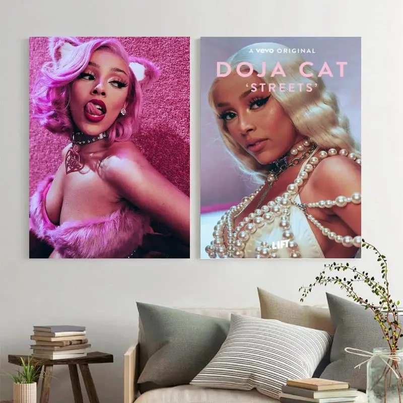 Постер Doja в стиле хип-хоп с изображением кота певицы поп-музыки на холсте |