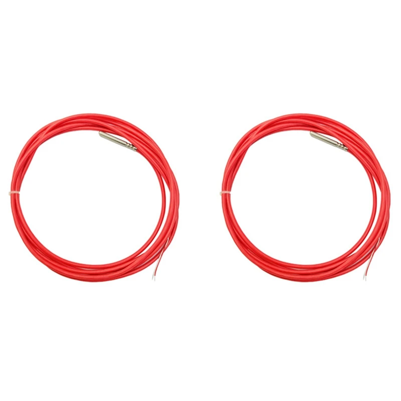 

2Pcs 3 Meters 2 Wire PT1000 Temperature Sensor Thermistor Silicone Gel Coated Probe 50Mmx6mm -50-180 Centigrade Rtds