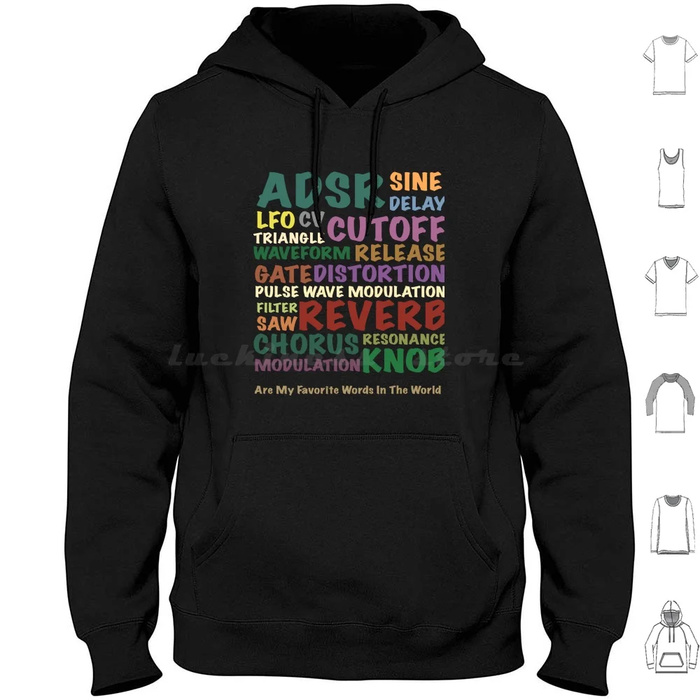 

Funny Synthesizer Functions Words Hoodie cotton Long Sleeve Electronic Music Musician Synth Synthwave Synthesizer Drum
