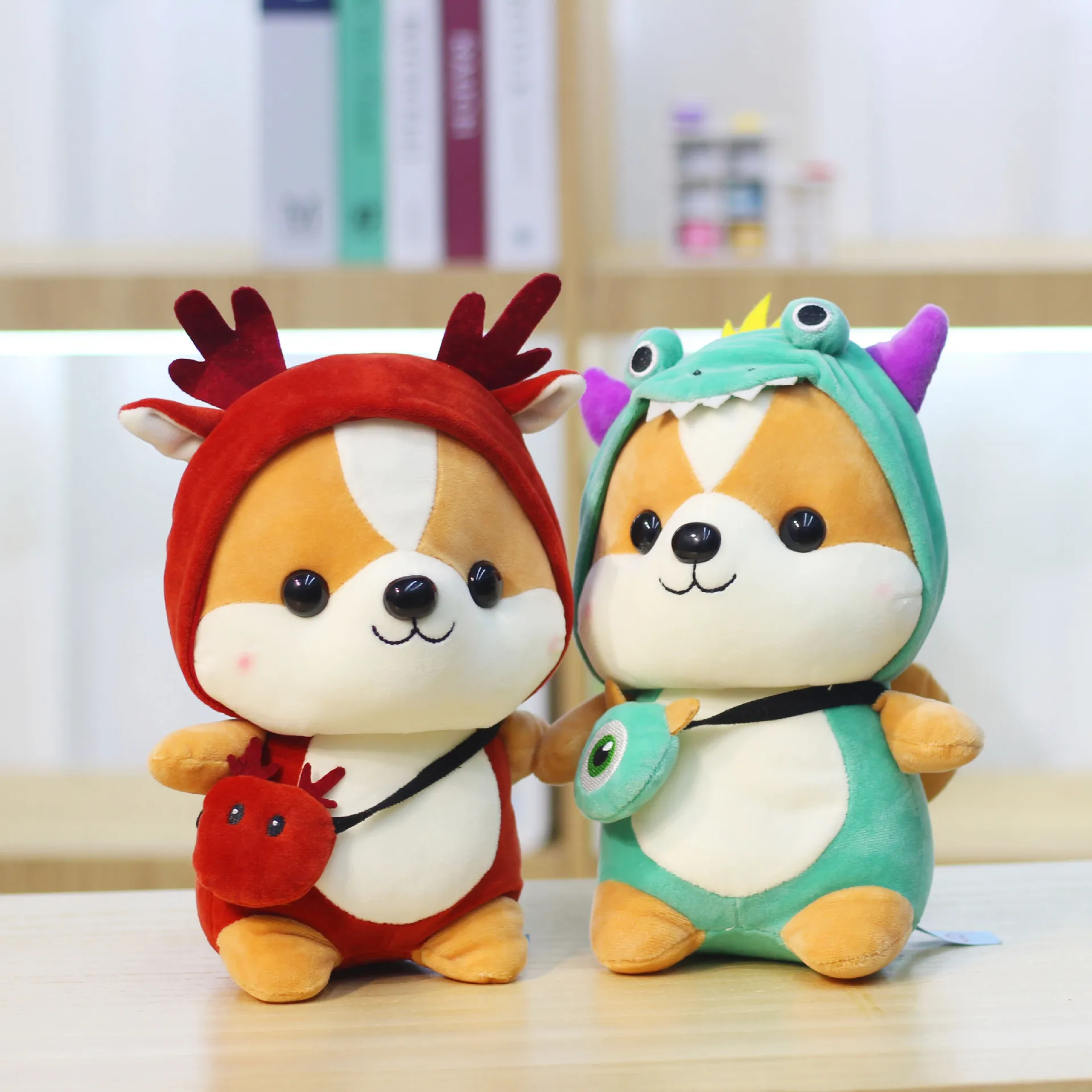 

25cm Cute Shiba Inu Dog Squirrel Plush Toy Stuffed Soft Animal Corgi Chai Pillow Christmas Gift for Kids Birthday Gifts