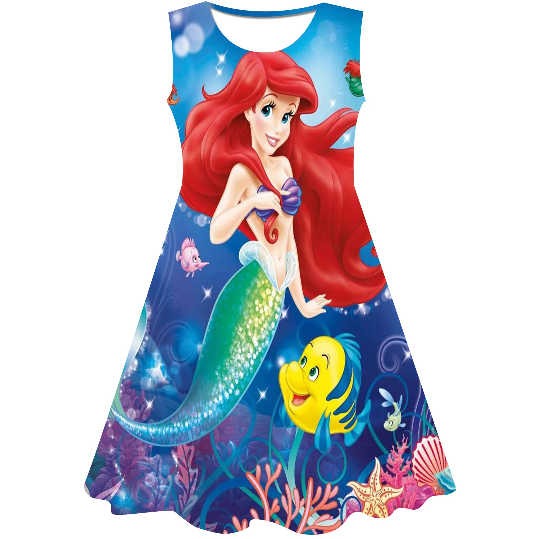 

Children Ariel Cosplay Princess Clothing Princess Dress up Girls Halloween Mermaid Costume Kid Disney Series Casual Skirt 1-10
