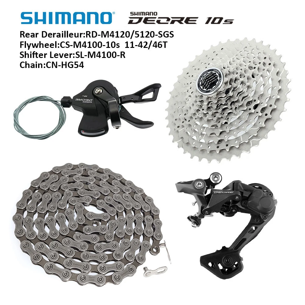 

Shimano DEORE M4100 Derailleurs Groupset M4120 M5120 Rear Derailleur HG54 Chain CS-M4100 42T/46T Cassette Bicycle Cycling Parts