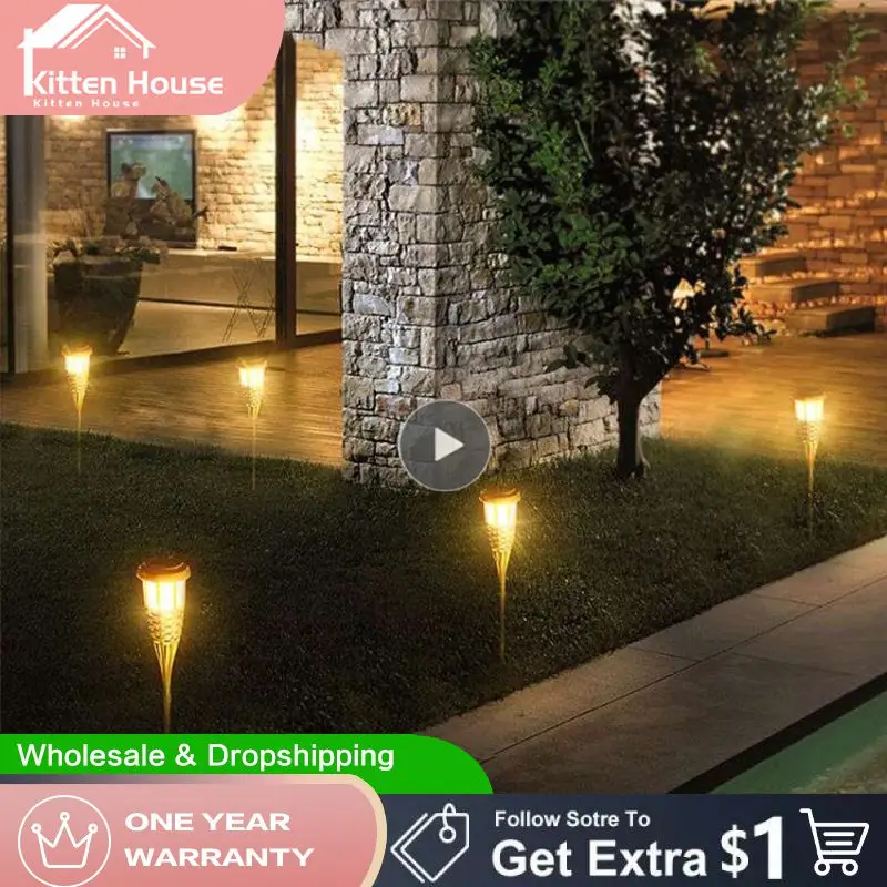 

Shape Lighting Aesthetics Weatherproof Eternal Flame Household Garden Lawn Lamp Easy Installation Solar Flame Light Solar Light