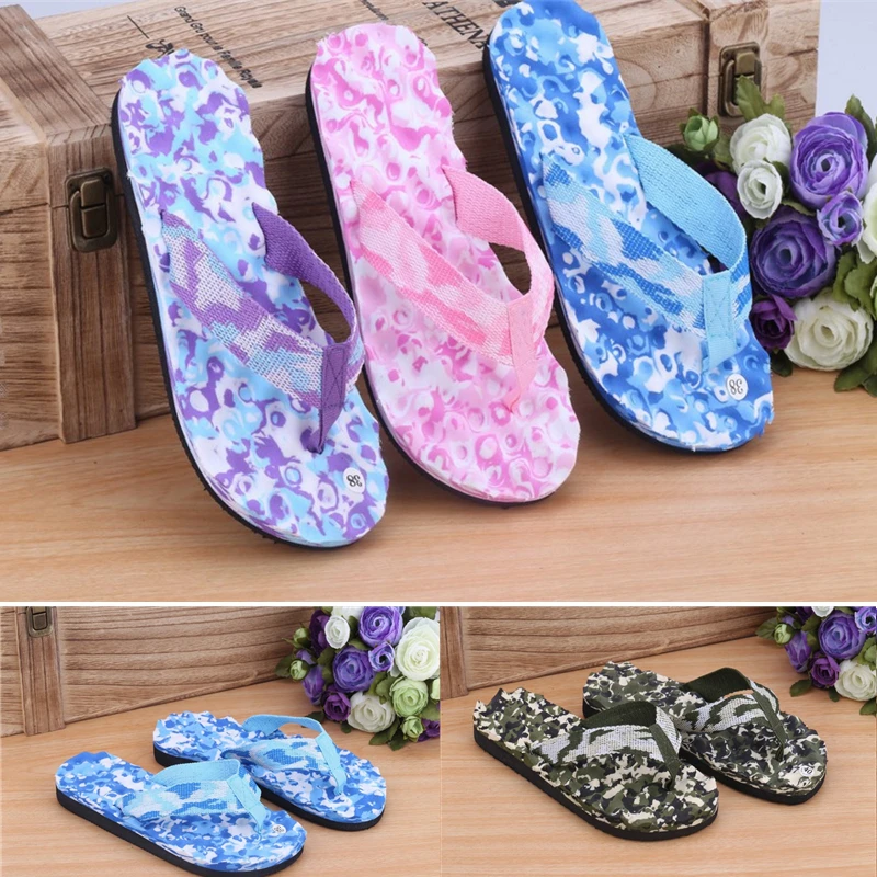 

Beach Flip Flops Fashion Camouflage Water Shoes Women Summer Slippers Shoe Unisex Lovers Couples Outside Sandals Pantufas
