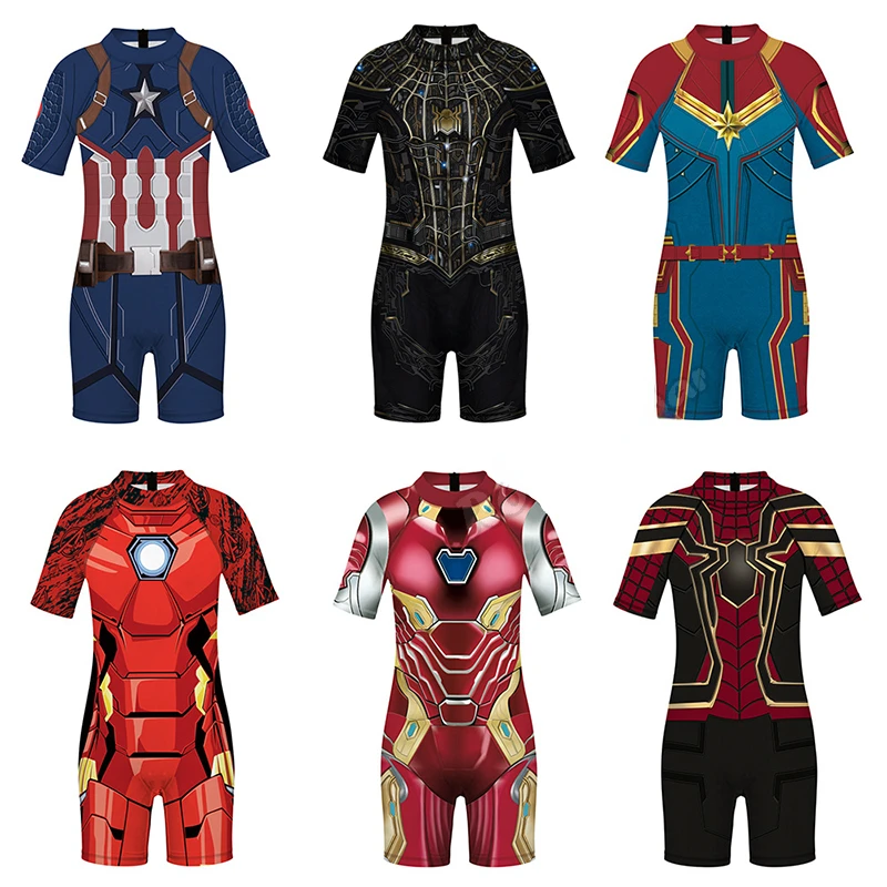 Костюм Супергероя человека-паука для косплея плотный детский купальник улицы