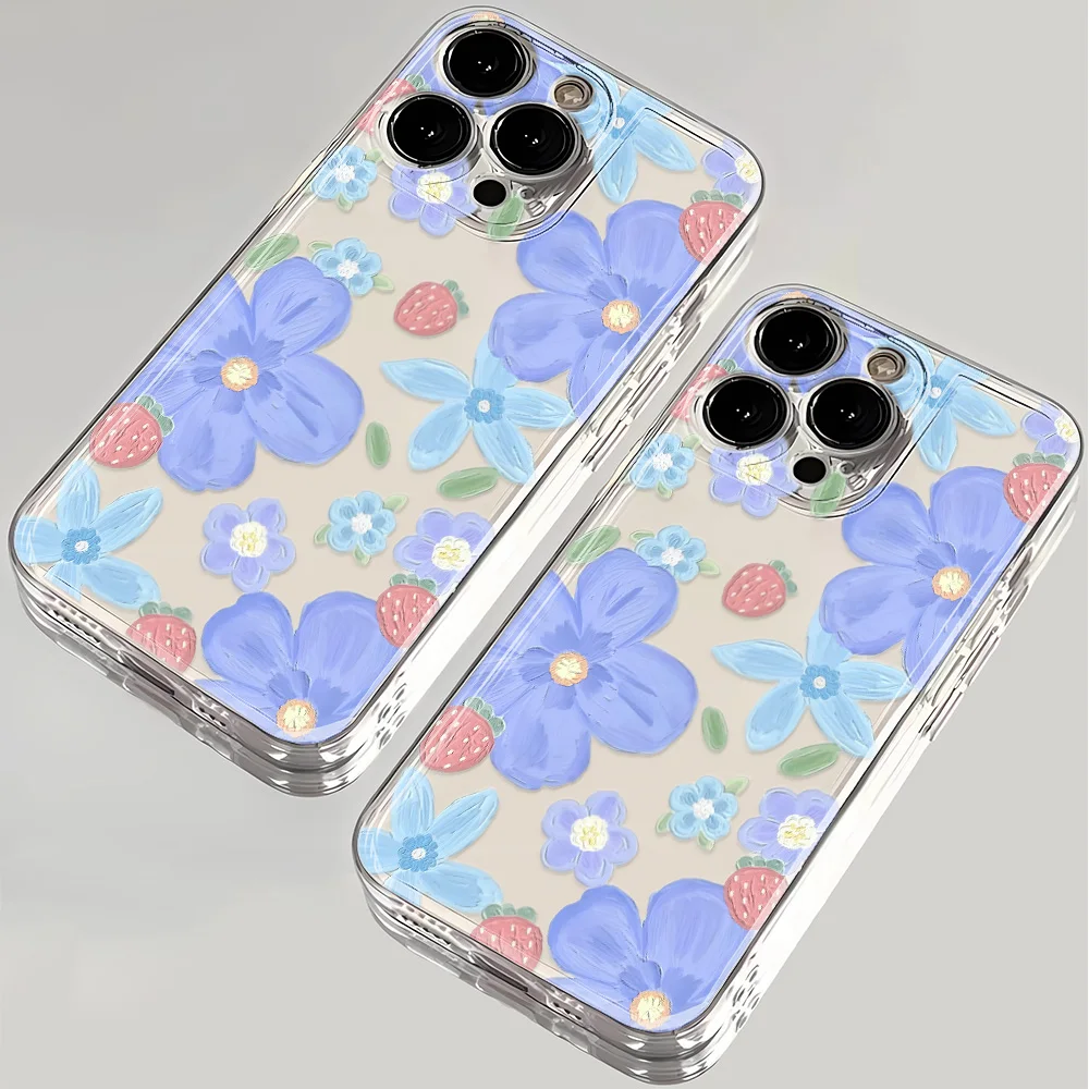 Фото Чехол из ТПУ с розовым персиковым цветком Claer для iPhone 16 16E 15 14 Plus 11 12 13 Mini Pro Max SE2 X XR XS Max 7 8 Plus SE 2020 Cover №2