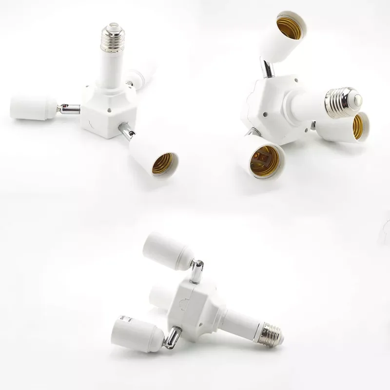 

E27 to 4 E27 bulbs base Splitter Socket LED Lamp Base Light Holder Adapter Converter 4 Heads for LED Light home decor