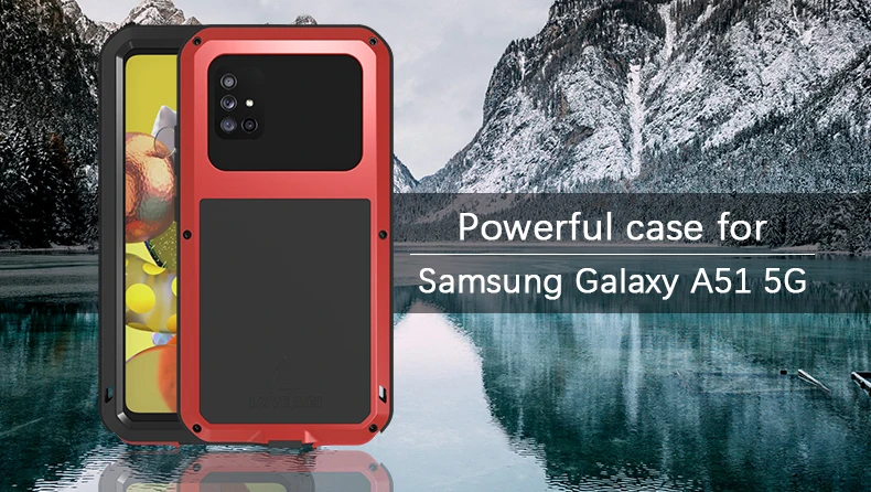 

Original Love Mei Waterproof Shockproof Metal Armor Phone Case For Samsung Galaxy A51 5G Silicone Protective Cover A51 5G