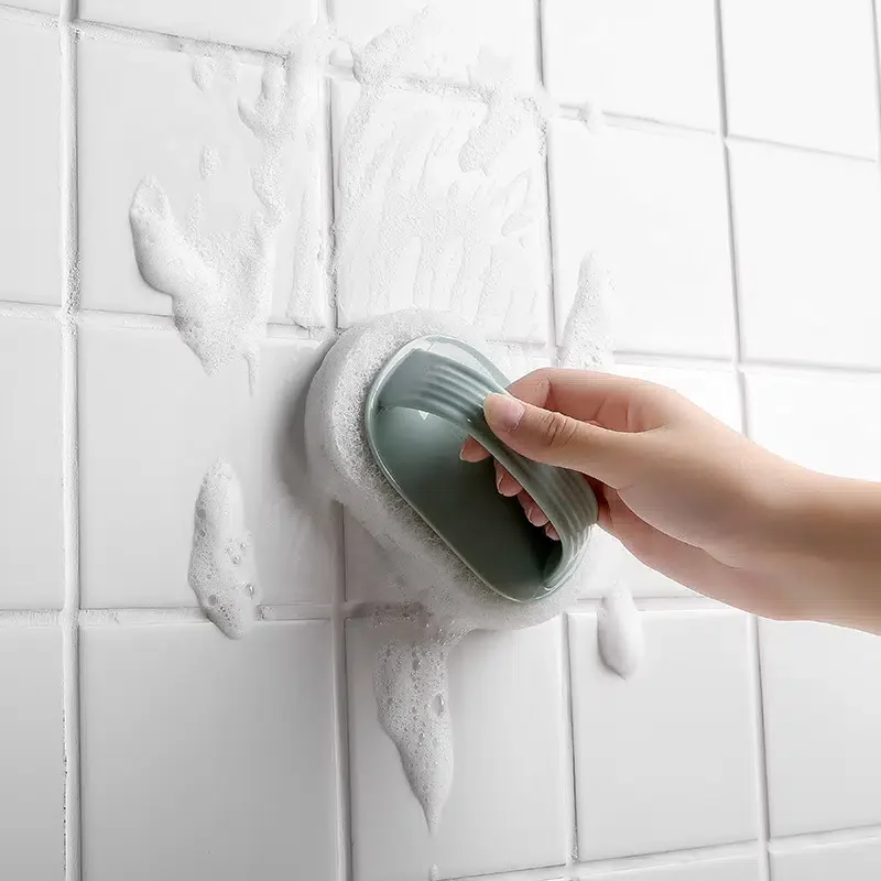 

1pc, Household Plain Handle Cleaning Brush, Decontamination Sponge Wipe Bathroom Toilet Tile Cleaning Brush, Kitchen Brush