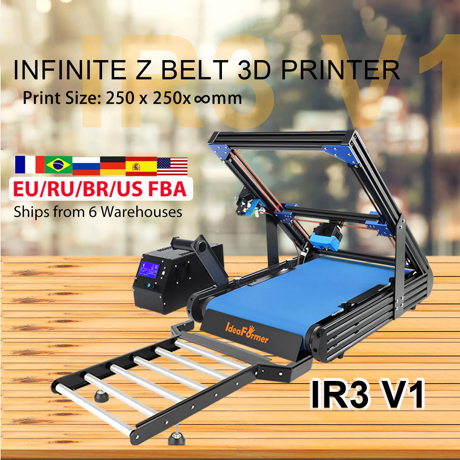 

IdeaFormer IR3 V1 3D-принтер FDM 250*250 * мм бесконечная Z беговая дорожка CoreXY двойной экструдер TMC2226 конвейерная лента 3D-принтер машина