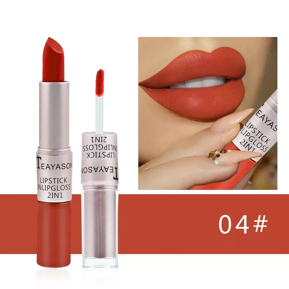 

2022New Red Waterproof Nude Matte Velvet Glossy Lip Gloss Lipstick Lip Balm Sexy Red Lip Tint 12colors Women Fashion Makeup Gift